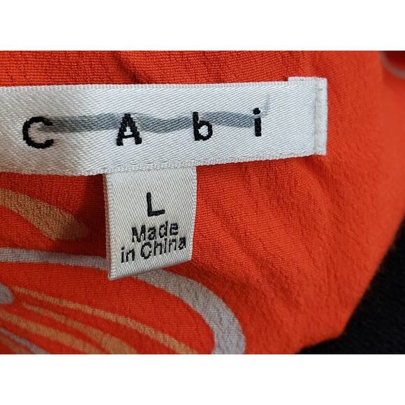 CAbi Women's Orange Floral 100% Rayon Scoop Neck Sleeveless Camisole Top Tank L - Picture 7 of 11